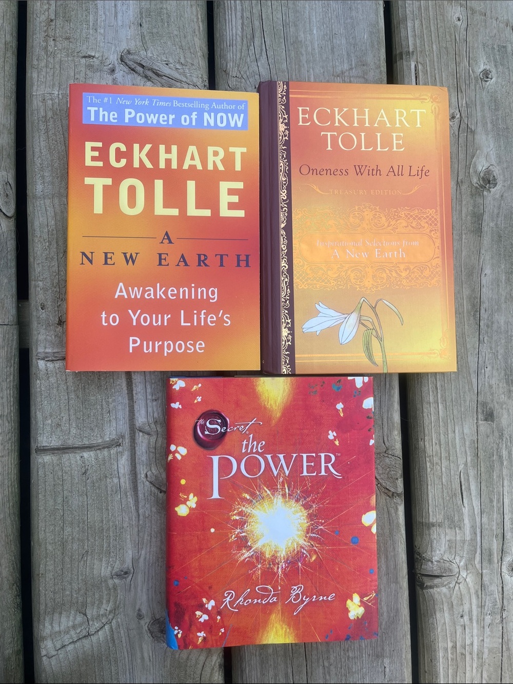 2 Books by Eckhart Tolle & The Power — Set of 3 Motivational Books (New )